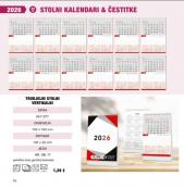 Kalendar TRODJELNI STOLNI VERTIKALNI 2026