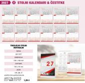 Kalendar TRODJELNI STOLNI VERTIKALNI 2027.